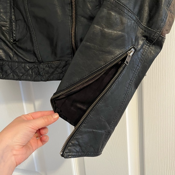 ASOS Black Leather Motorcycle Jacket - Picture 4 of 5